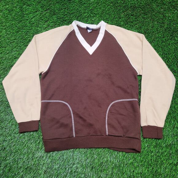 Vintage 70s David Homisan Raglan Pullover Sweatshirt Mens Small Made in USA - Picture 1 of 11